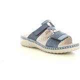 Rieker - Slippers - Blauw - Antistress Voetbed - Klittenbandsluiting