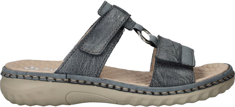 Rieker - Slippers - Blauw - Antistress Voetbed - Klittenbandsluiting