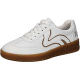 Vegan - Vrijetijdsschoen - Wit/Camelkleur - Vetersluiting - Plateau Hak