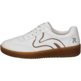 Vegan - Vrijetijdsschoen - Wit/Camelkleur - Vetersluiting - Plateau Hak