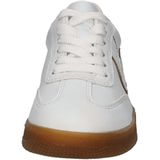 Vegan - Vrijetijdsschoen - Wit/Camelkleur - Vetersluiting - Plateau Hak
