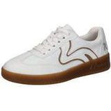 Vegan - Vrijetijdsschoen - Wit/Camelkleur - Vetersluiting - Plateau Hak