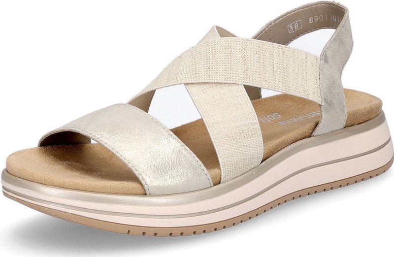 Remonte - D1J50 - Sandalen - Schelp Beige Goud - Echt Leer - Light-PU-zool