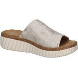 Rieker Slippers sleehak, zomerschoen, slippers met jute-omranding aan de loopzool