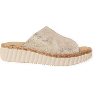 Rieker - Dames Slipper - Goud - Imitatieleer - Antistress Voetbed