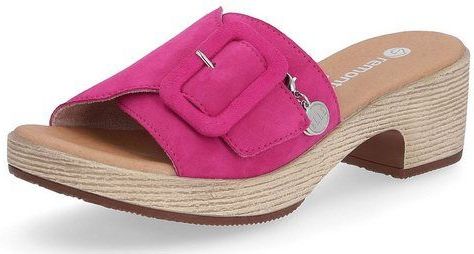 Remonte - ELLE-Collection - Slippers - Fuchsia - Blokhak - Klittenbandsluiting