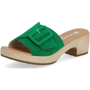 Remonte - ELLE-Collection Slippers - Appelgroen - Blokhak - Klittenbandsluiting