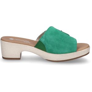 Remonte - ELLE-Collection - Slippers - Appelgroen - Blokhak - Klittenbandsluiting