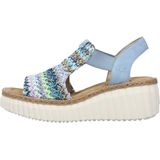 Merk - Sandaal - Textiel - Gevlochten Structuur - Open Toe - Middelhoge Hak