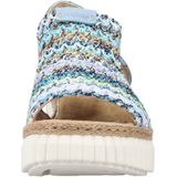 Merk - Sandaal - Textiel - Gevlochten Structuur - Open Toe - Middelhoge Hak