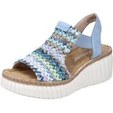 Merk - Sandaal - Textiel - Gevlochten Structuur - Open Toe - Middelhoge Hak