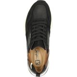 Rieker - Evolution - Sneakers - Zwart - Leer - Rits- en Vetersluiting