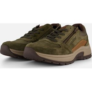 Rieker Sneakers - Groen - Suede - Rits- en Vetersluiting - Rubber Zool