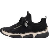 Rieker - Dames Sneakers - Zwart - Textiel