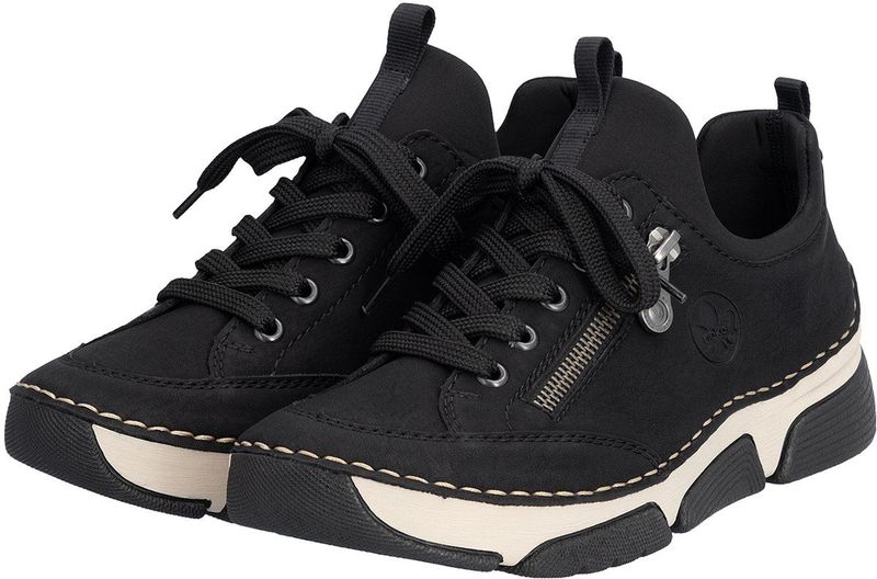 Rieker - Dames Sneakers - Zwart - Textiel