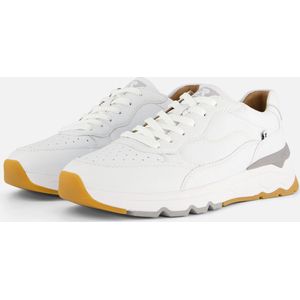 Rieker - Sneakers - Wit - Leer - Vetersluiting - Rubber Zool