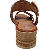 Remonte - Sandalen Plat - Cognac - Kunstleer