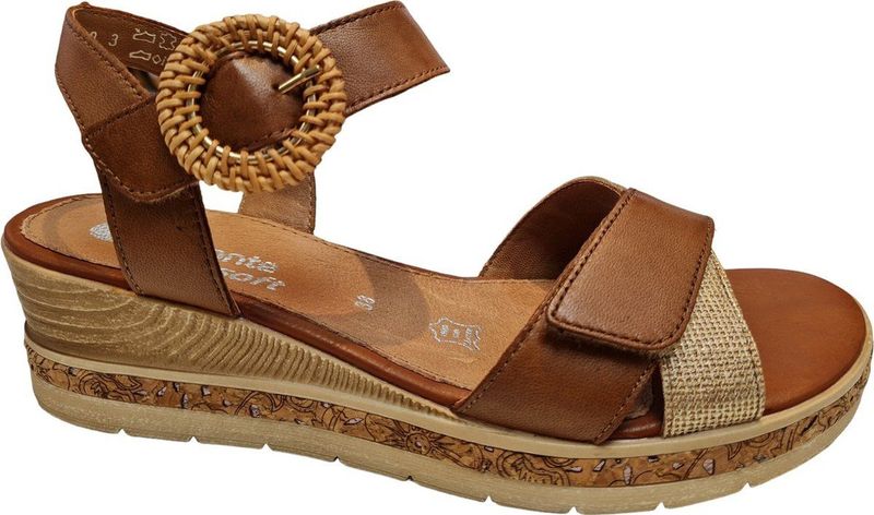 Remonte - Sandalen Plat - Cognac - Kunstleer