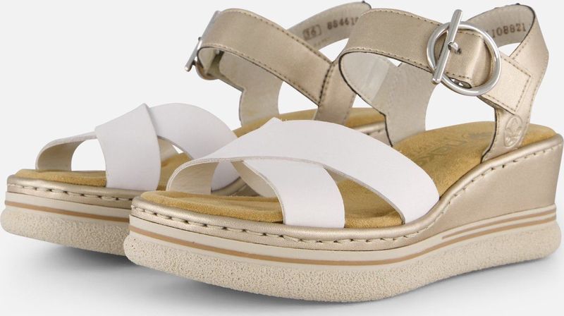 Rieker - Sandaal - Wit - Leer - Klittenbandsluiting