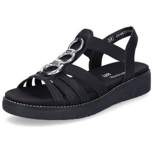 Remonte - D2073 - Riempjessandalen - Zwart - Kunstleer - Losse Inlegzool