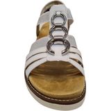 Zomerschoen - Sandaal - Wit/Zilverkleur - Sleehak - Elastiek