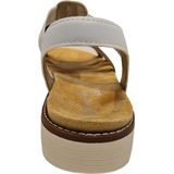 Zomerschoen - Sandaal - Wit/Zilverkleur - Sleehak - Elastiek