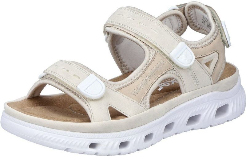 OTTO RIEKER Sport Sandalen - Crème - Klittenbandsluiting - Plateauhak