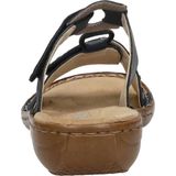 Rieker - Slippers - Donkerblauw - Sleehak - Klittenbandsluiting