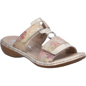 Rieker Dames sleehak sandalen V36G4, vrouwen sandalen, blauw combi 40, 42 EU