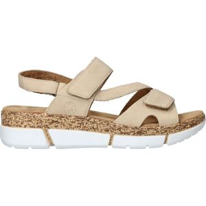 Rieker - Sandaal - Beige - Textiel - Klittenbandsluiting
