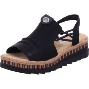 Rieker - V7972-00 - Sleehakken - Zwart - Kunststof - Klittenbandsluiting