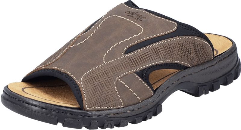 Rieker - 25093 - Slippers - Tabak/Zwart