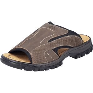 Rieker - 25093 - Slippers - Tabak/Zwart - Kunstleer
