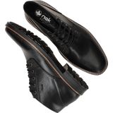 Enkellaarsjes - Zwart - Veterschoenen - Blokhak - Zachte Bovenlaag