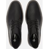 Enkellaarsjes - Zwart - Veterschoenen - Blokhak - Zachte Bovenlaag