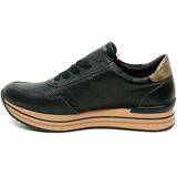 Remonte - D1318 - Sneakers - Zwart - Echt Leer - Uitneembare Binnenzool