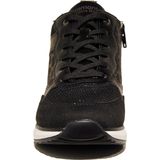 Remonte - D1G71 - Dameslaarzen - Zwart Combi - Textiel - Enkellaarzen