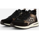 Remonte - D1G71 - Dameslaarzen - Zwart Combi - Textiel - Enkellaarzen