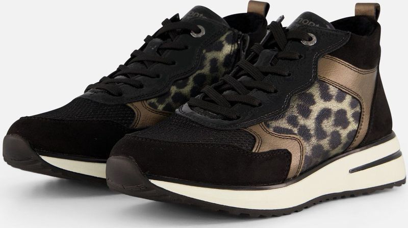 Remonte - D1G71 - Dameslaarzen - Zwart Combi - Textiel - Enkellaarzen