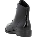 Veterlaarsjes - Effen - Leer - Blokhak - Ronde Neus