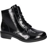 Veterlaarsjes - Effen - Leer - Blokhak - Ronde Neus