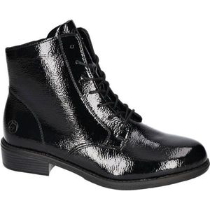 Veterlaarsjes - Effen - Leer - Blokhak - Ronde Neus