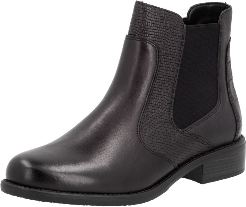 Remonte - Chelsea-boots - Donkerbruin/Metallickleur - Blokhak - Ritssluiting