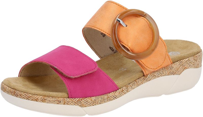 Remonte Pantolette, Keilabsatz, Sommerschuh, Schlupfschuh mit Wechselfußbett