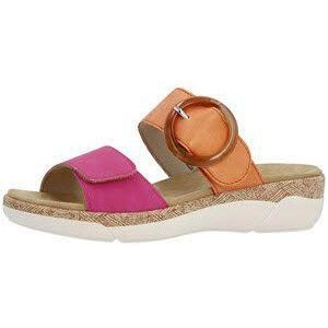 Remonte - Dames - Slippers - Oranje - Kunstleer - Comfortabele Klittenbandsluiting