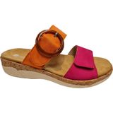 Remonte - Slippers - Oranje/Pink - Sleehak - Verwisselbaar Voetbed
