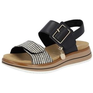 Remonte - ELLE-Collection - Sandalen - Zwart/crème - Klittenbandsluitingen