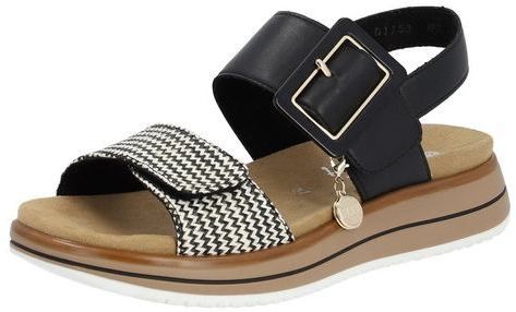 Remonte - ELLE-Collection - Sandalen - Zwart/crème - Klittenbandsluitingen