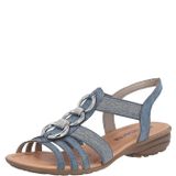 Remonte - Sandalen - Lichtblauw - Sleehak - Elastische Band