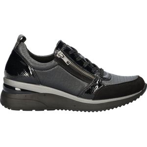 Remonte - Dames Sneaker - Zwart - Textiel en Imitatieleer - Rits Sluiting